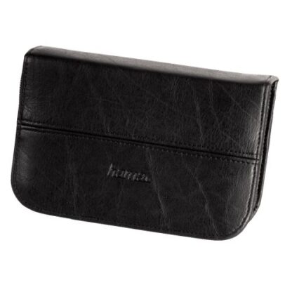 3107202466aa663acbe40 Hama Universal Memory Card Case, Large, Faux Leather, Black, 16.5 x 3 x 11.5 cm Compartment, Max 5 Cards - Black Antler