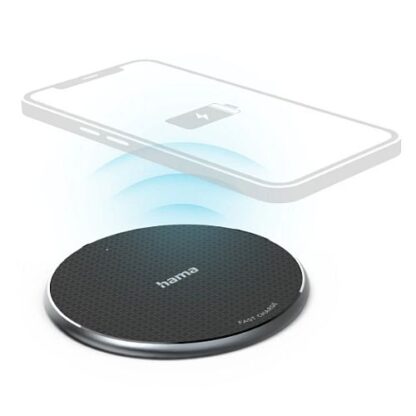 3107202466aa6a4ebcadc Hama QI-FC10 Wireless Charger, 10W, USB-C, Wireless Smartphone Charging Pad, Black - Black Antler