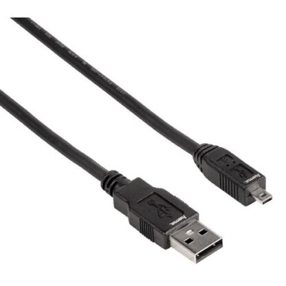 3107202466aa7b1205121 Hama USB-A to Mini USB Type-B Cable, USB 2.0, 1.8 Metre, Black - Black Antler