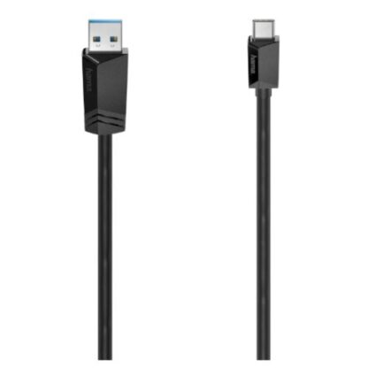 3107202466aa7b1385b1b Hama USB-A to USB-C Cable, USB 3.2 Gen1, 1.5 Metre, Black - Black Antler