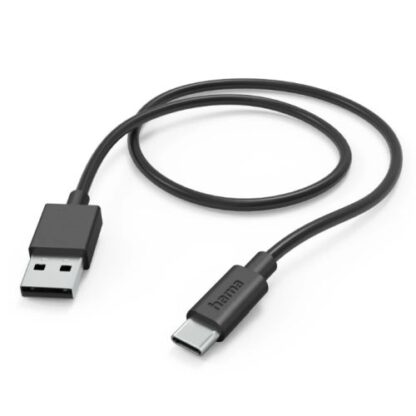 3107202466aa7b143f152 Hama USB-A to USB-C Quick Charging Cable, USB 2.0, 1 Metre, Black - Black Antler