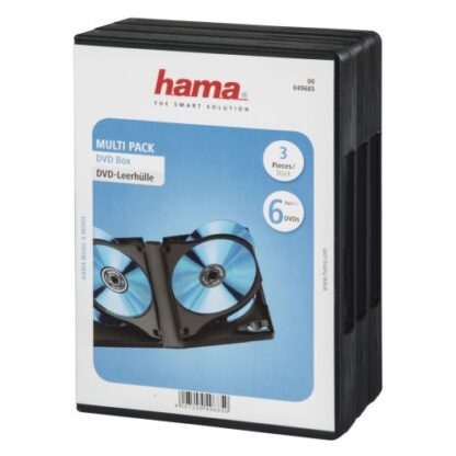 3107202466aa92b36b3f2 Hama 3x 6 DVD/Blu-Ray Jewel Cases, 6 Discs per case, Black - Black Antler