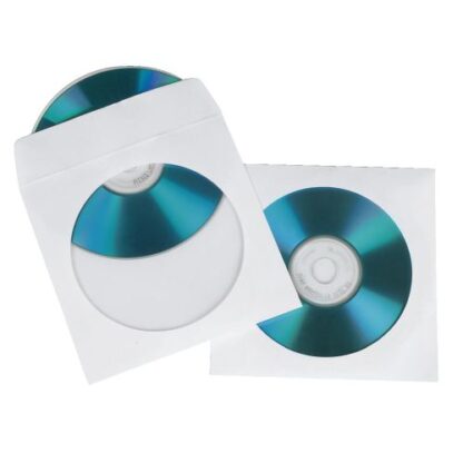 3107202466aa9373a61a8 Hama CD/DVD/Blu-Ray Protective Sleeves x50, White Paper, Transparent Window - Black Antler