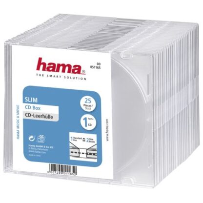 3107202466aa93764fdee Hama CD/DVD/Blu-Ray Slim Jewel Cases x25, Transparent - Black Antler