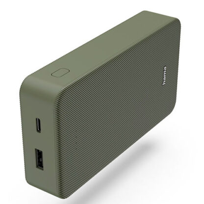 3107202466aac610e2369 Hama Colour 20 Green 20000mAh Fast Charge Powerbank, USB-A & USB-C, LED Capacity Indicator - Black Antler