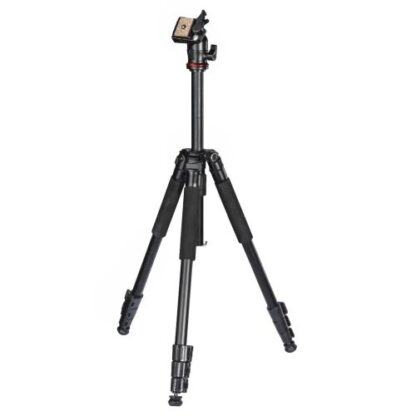 0108202466abe59cc9069 Hama (Traveller 163 Ball) Camera Tripod, 3-Way Ball Head, 163cm Max Height, 6.4mm Thread, Quick-Release Plate, Spirit Level, Bag - Black Antler