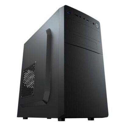 0108202466abff2c26f67 Vida Business Black Office Case, Micro ATX, 8cm Fan, High Airflow Side - Black Antler