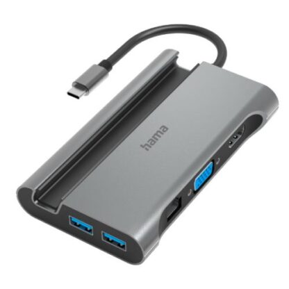 0208202466ac7f98f3c31 Hama Connect2Mobile USB-C 3.2 Gen1 7-in-1 Docking Station - USB-C (PD Power), 3x USB-A, 1x VGA, 1x HDMI, LAN, Aluminium - Black Antler