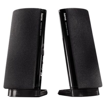 0208202466ad492c1cf54 Hama E 80 PC Loudspeaker System, 3.5mm Jack, USB-A for Power, Volume Control - Black Antler