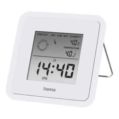 0208202466ad4d4f2b47e Hama TH50 Thermo/Hygrometer - Thermometer, Hygrometer, Weather Forecast, Date/Time, Alarm, White - Black Antler