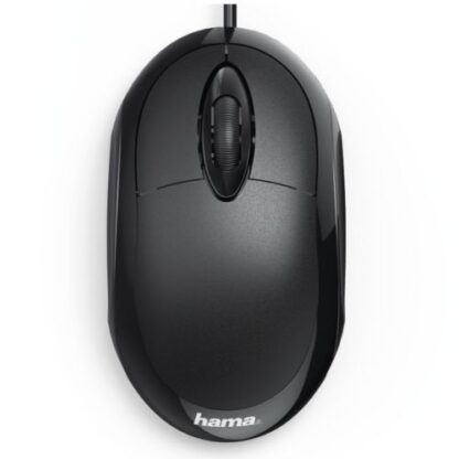 0308202466ae3c735d21d Hama MC-100 Compact Wired Optical Mouse, USB, 3 Buttons, Black - Black Antler