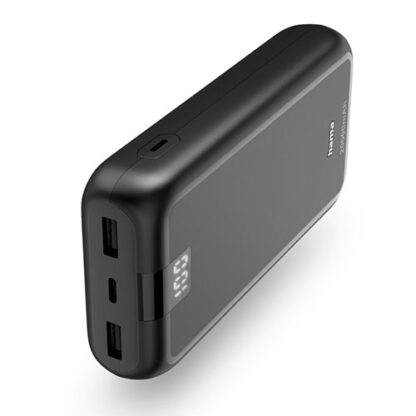 0508202466b129fd6024e Hama Performance 20 20000mAh Fast Charge Powerbank, 2x USB-A, USB-C, LED Capacity Indicator, Grey - Black Antler