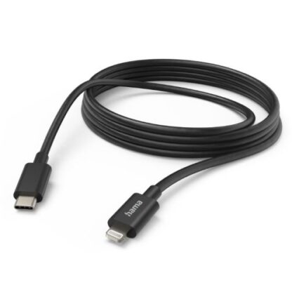 0708202466b3cdfe5bfa8 Hama Charging/Data USB-C to Lightning Cable, 480Mbps, 3 Metre, Black - Black Antler