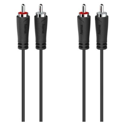 0708202466b3ce9c9013c Hama 2x RCA Plugs to 2x RCA Plugs, 3 Metre - Black Antler