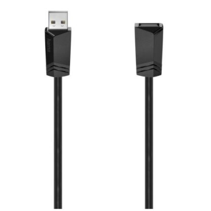 0908202466b64a78058bb Hama USB 2.0 Extension Cable, Male to Female, 3 Metre, Black - Black Antler