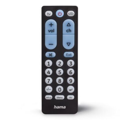 1308202466bbac6b051fe Hama Universal IR Remote Control for Over 1,000 Devices, Teachable, Control 2 Devices, Big Illuminating Buttons, 10m Range - Black Antler