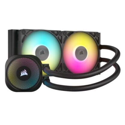 1308202466bbc974c834a Corsair iCUE LINK TITAN 240 RX RGB Liquid CPU Cooler, RX120 RGB Magnetic Dome Fans, 20 LED Pump Head, iCUE LINK Hub Included, Black - Black Antler