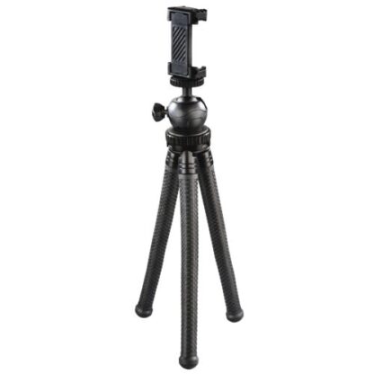 1408202466bc087d7f5fd Hama (FlexPro) 3-in-1 Camera/Phone/GoPro Compact Tripod, Ball Head, 360° Bendable Legs, 27cm Max Height - Black Antler