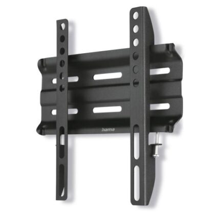 1408202466bcbd078c03b Hama TV Wall Bracket, Rigid, Up to 48" TVs, 25kg Max, VESA up to 200 x 200, Wall Spacing 2.3cm, Spirit Level - Black Antler