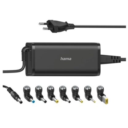 1508202466bd4e4a493e4 Hama Universal 90W EU Travel Notebook PSU, 15-19V, 8 Adapters, Hook & Cable Tie, *Euro Plug* - Black Antler