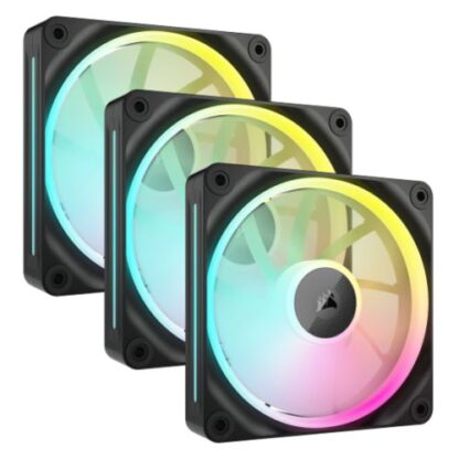 1608202466bf5401f2771 Corsair iCUE LINK LX120 12cm PWM RGB Case Fans (3-Pack), 18 RGB LEDs, Magnetic Dome Bearing, 2400 RPM, iCUE LINK Hub Included, Black - Black Antler