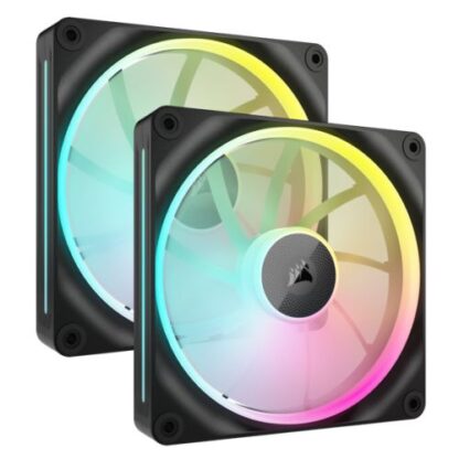 1608202466bf543c9ae6c Corsair iCUE LINK LX140 14cm PWM RGB Case Fans (2-Pack), 18 RGB LEDs, Magnetic Dome Bearing, 2000 RPM, iCUE LINK Hub Included, Black - Black Antler