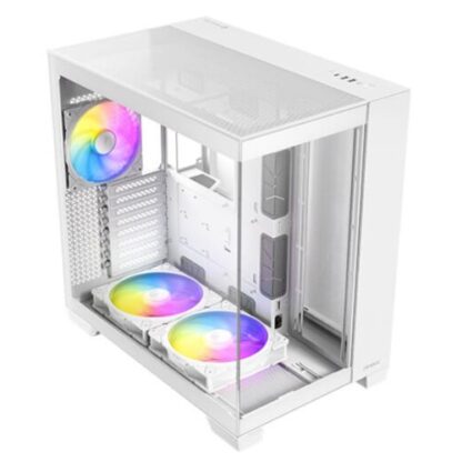 1908202466c35932047a1 Antec C8 ARGB Gaming Case w/ Glass Side & Front, E-ATX, 3x ARGB Fans, ARGB PWM Fan Hub, Dual Chamber, Mesh Panels, USB-C, White - Black Antler