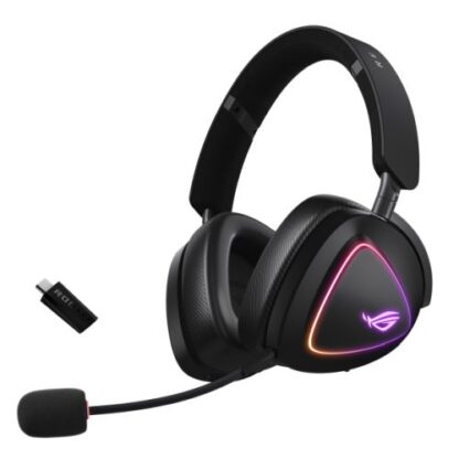 2008202466c4870446c49 Asus ROG DELTA II Tri-Mode Wireless Gaming Headset, 2.4GHz/Btooth/3.5mm Jack, 50mm Titanium Drivers, DualFlow Audio, 110-Hour Battery, RGB - Black Antler