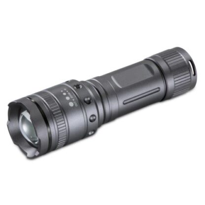 2208202466c684c82f6b7 Hama Ultra Pro 1000 Lumen LED Torch, 200m Range, Adjustable Beam Focus, Shockproof, Aluminium, Black - Black Antler