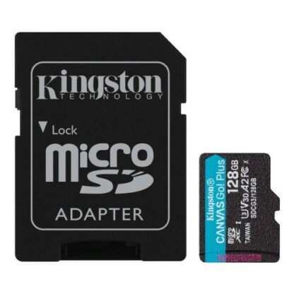 2308202466c7d6c743ff9 Kingston 128GB Canvas Go! Plus Micro SDXC Card with SD Adapter, UHS-I Class 10, U3, A2 App Performance, 170MB/s - Black Antler