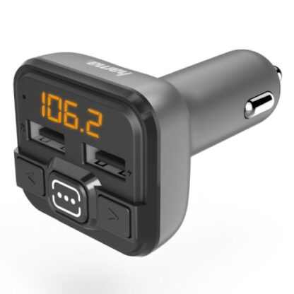 2308202466c8d94abcc99 Hama FM Transmitter with Bluetooth, microSD Slot, 2x USB-A - Black Antler