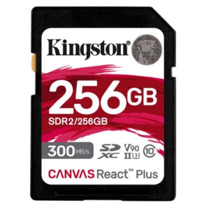 2408202466c9fb7d2f8f0 Kingston 256GB Canvas React Plus SDXC Card, UHS-II Class 10, U3, For 8K/3D/VR Videos/Photos, R/W 300/260MB/s - Black Antler