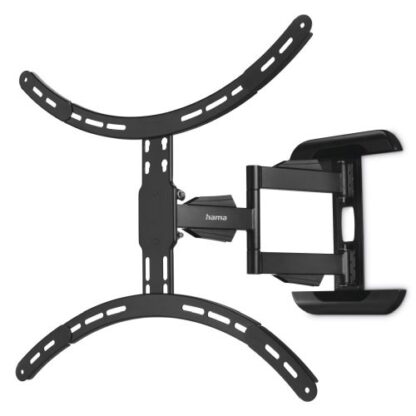 0109202466d49c6ae981b Hama TV Wall Bracket, Up to 75" TVs, 45kg Max, 3 Joints, Extendable, Tilt +2/-12°, 180° Swivel, VESA up to 600 x 500 - Black Antler