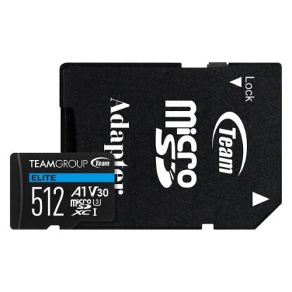 0609202466db491853b53 Team 512GB Elite A1 Micro SDXC Card with SD Adapter, UHS-I Class 3, U3, A1 App Performance, 100MB/s - Black Antler