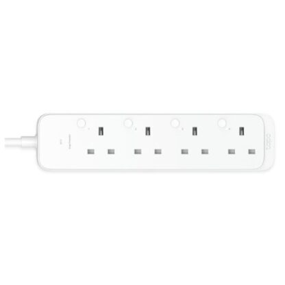 1009202466df8d4b34e25 TP-LINK (TAPO P304M) Smart Wi-Fi Power Strip, 4 Outlets, App/Voice Control, Surge Protection, Energy Monitoring, Matter Certified - Black Antler