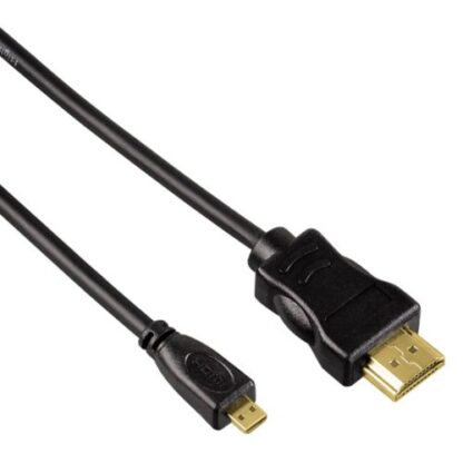 2509202466f41779dc491 Hama High Speed HDMI Male to HDMI Type-D (Micro) Male Cable, Ethernet, Gold-Plated, 0.5 Metre - Black Antler