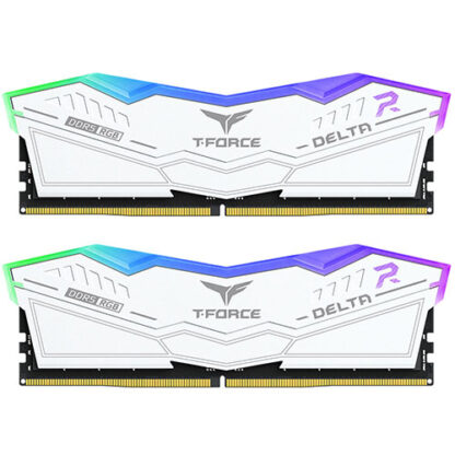 0110202466fb5b66a0d3d Team T-Force Delta RGB 32GB Kit (2 x 16GB), DDR5, 6000MHz (PC5-48000), CL30, ECC, XMP 3.0, PMIC, DIMM Memory, White - Black Antler