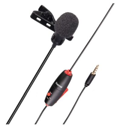 0110202466fb64a028c67 Hama Smart Lavalier Clip-On Microphone, 3.5mm Jack, On/Off Switch, 6 Metre Cable, Bag - Black Antler