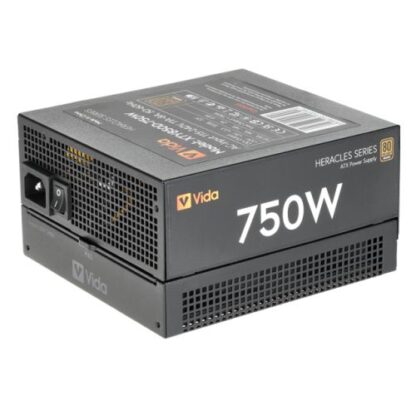 0310202466feb7e5a9fe9 Vida 750W Heracles Black ATX Gaming PSU, 80+ Bronze, 14cm Ultra-Quiet FDM Fan, Flat Black Cables, Power Lead Not Included - Black Antler