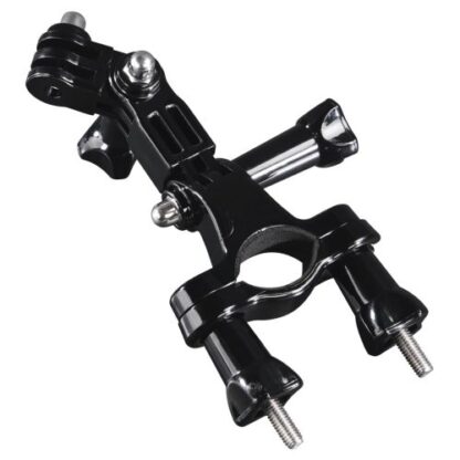 0410202467002b5b68506 Hama (Small) Pole/Handlebar Mount for GoPro and Action Cameras, 3-Way Pivot Arm, Fits Diameter 1.6 - 4 cm - Black Antler