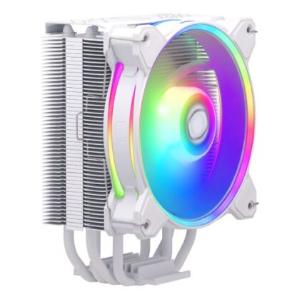 0810202467053dd347008 Cooler Master Hyper 212 Halo ARGB Heatsink & Fan, Intel/AMD, 4 Heat Pipes, Rifle Bearing Fan, Compact 154mm Height, White - Black Antler