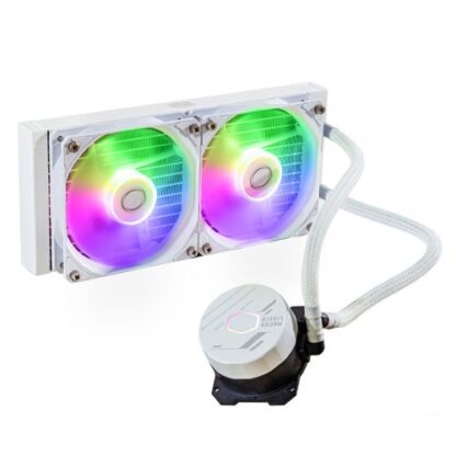 0810202467053e08bbf70 Cooler Master MasterLiquid 240L Core ARGB 240mm Liquid CPU Cooler, 2x ARGB PWM Fans, RGB Pump Head, White - Black Antler