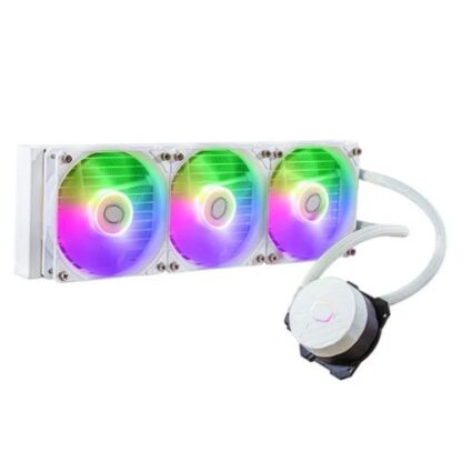 0810202467053e0b55e27 Cooler Master MasterLiquid 360L Core ARGB 360mm Liquid CPU Cooler, 3x ARGB PWM Fans, RGB Pump Head, White - Black Antler