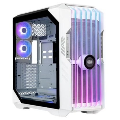 1110202467090b2eb1862 Cooler Master HAF 700 EVO Gaming Case w/ Glass Side, E-ATX, Multi Chamber, 5x ARGB Fans, ARGB Fan Hub, Front LCD Display, USB-C, White - Black Antler