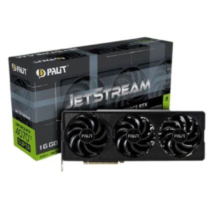 2110202467168f777a083 Palit RTX4070 Ti SUPER JetStream, 16GB DDR6X, HDMI, 3 DP, 2610MHz Clock - Black Antler