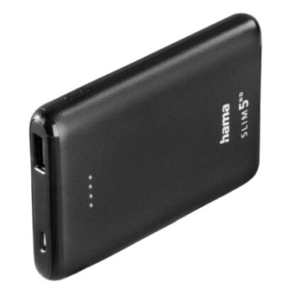 231020246718f677b0f74 Hama SLIM 5HD 5000mAh Fast Charge Powerbank, 1x USB-A, LED Capacity Indicator, Black - Black Antler