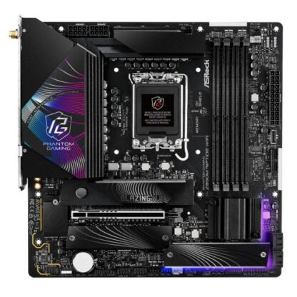 24102024671a84423e0f7 Asrock Z890M RIPTIDE WIFI, Intel Z890, 1851, Micro ATX, 4 DDR5, HDMI, DP, 2 TB4, Wi-Fi 6E, 2.5G LAN, RGB, 3x M.2 - Black Antler