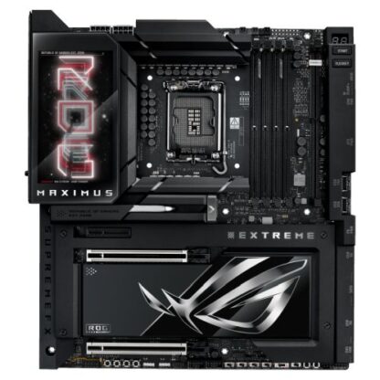 24102024671a859b0f95e Asus ROG MAXIMUS Z890 EXTREME, Intel Z890, 1851, EATX, 4 DDR5, HDMI, 2 TB5, Wi-Fi 7, 10G & 2.5G LAN, ROG Q-DIMM.2 Card, LCD Screen, 6x M.2 - Black Antler