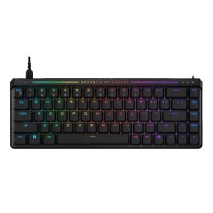 311020246723b4e133eef Asus ROG FALCHION ACE HFX Compact 65% Analog RGB Gaming Keyboard, Wired (Dual USB-C), ROG HFX Magnetic Switches, Rapid Trigger, Touch Panel - Black Antler