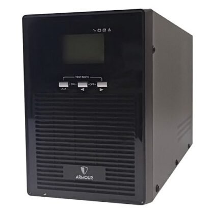 041120246728e0a125d3b Armour 2000VA UPS, 1600W, LCD Display, 2x UK Plug, 2x RJ45, 3x IEC, USB, Brown Box - Black Antler